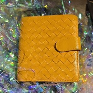 Bottega Veneta Sunflower Yellow Intrecciato Leather Wallet- UNISEX